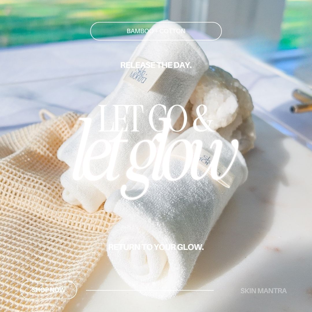 Eco-Friendly Let Glow Bamboo + Cotton Reusable Makeup Remover Wipes – 2 Pack with Mesh Wash Bag | Sustainable, Washable Facial Cloths