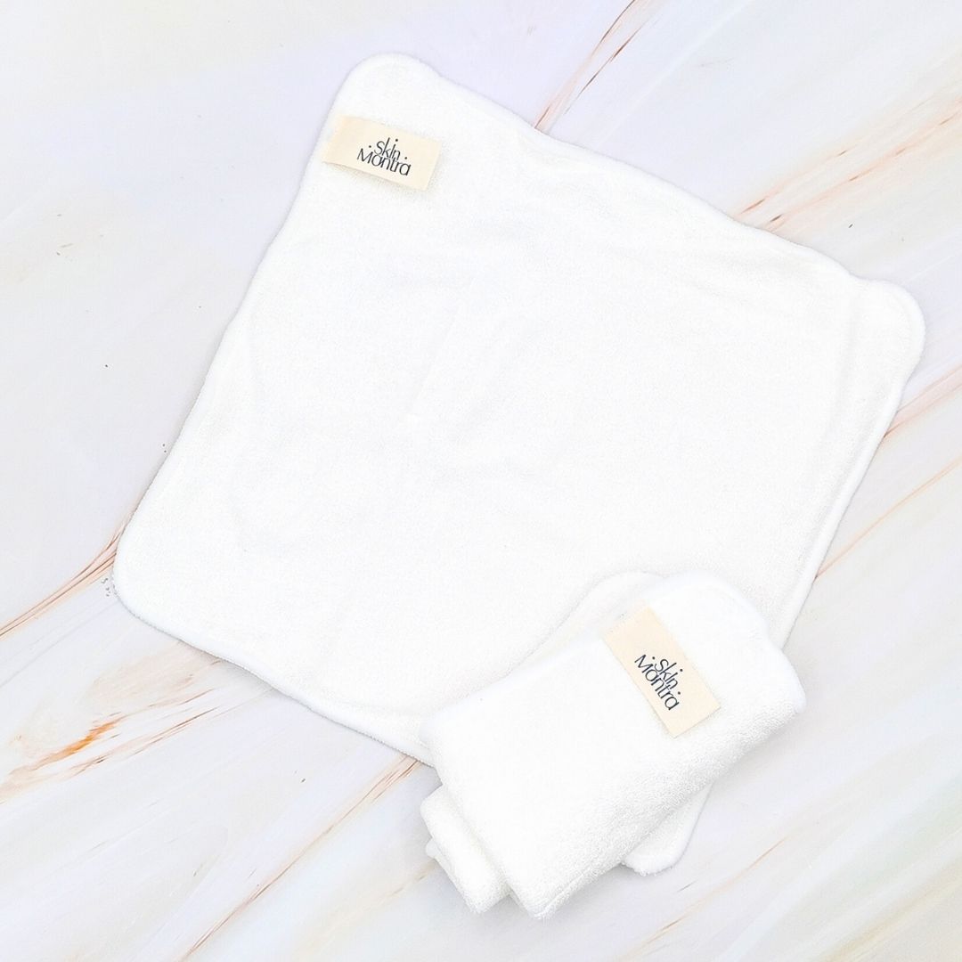 Eco-Friendly Let Glow Bamboo + Cotton Reusable Makeup Remover Wipes – 2 Pack with Mesh Wash Bag | Sustainable, Washable Facial Cloths