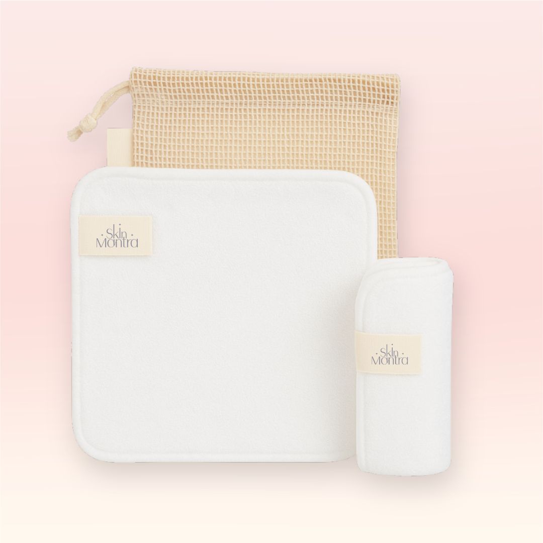 Eco-Friendly Let Glow Bamboo + Cotton Reusable Makeup Remover Wipes – 2 Pack with Mesh Wash Bag | Sustainable, Washable Facial Cloths